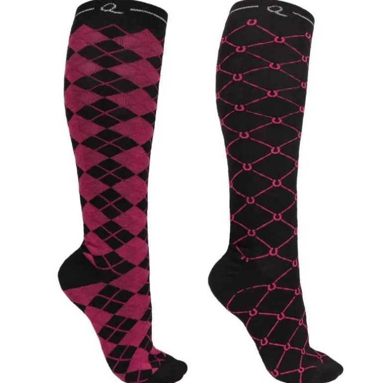 Chaussettes d'équitation Classic QHP Lot de 2 paires
