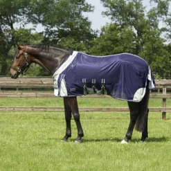 Chemise anti-mouches avec cou et masque QHP - Bleu