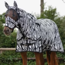 Chemise anti-mouches avec cou et masque QHP - Zèbre