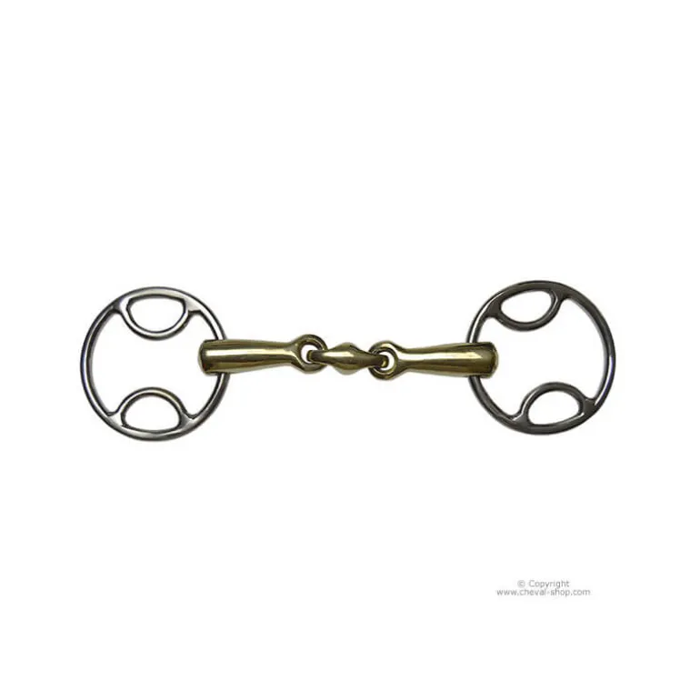 Mors 2 anneaux double brisure laiton à passants Stationata