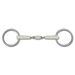 Mors 2 anneaux en résine double brisure avec rouleau Happy Mouth
