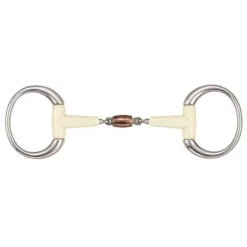 Mors à olives double brisure avec rouleau cuivre Happy Mouth