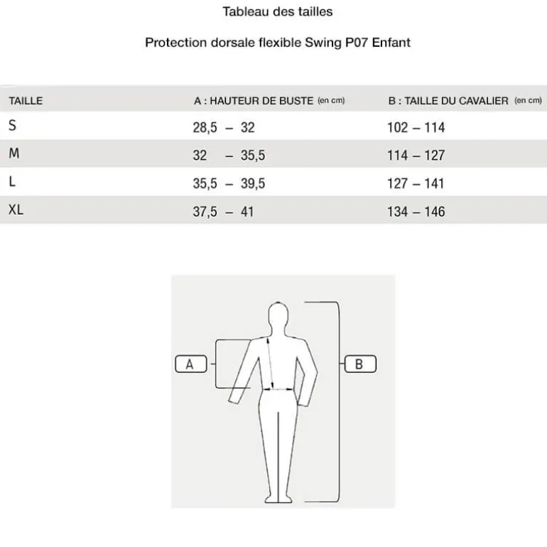 Protection dorsale flexible P07 Enfant Swing