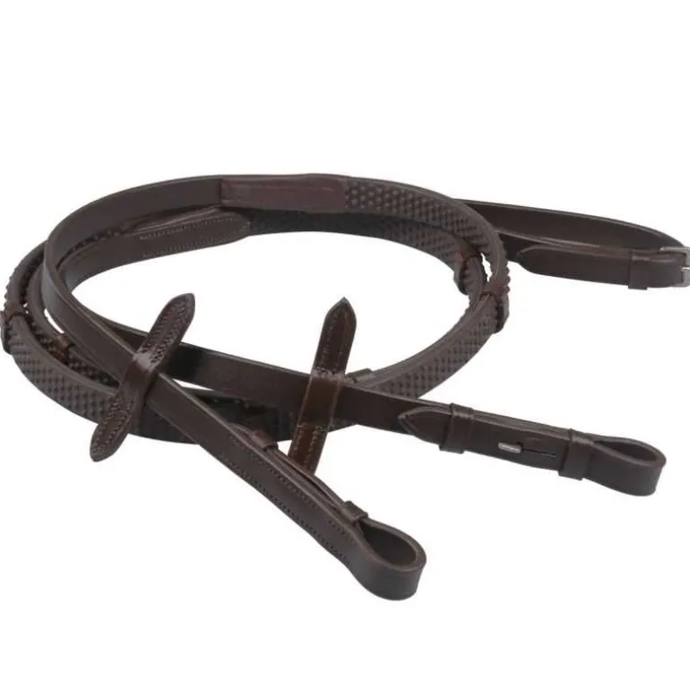 Rênes en caoutchouc avec arretoirs QHP