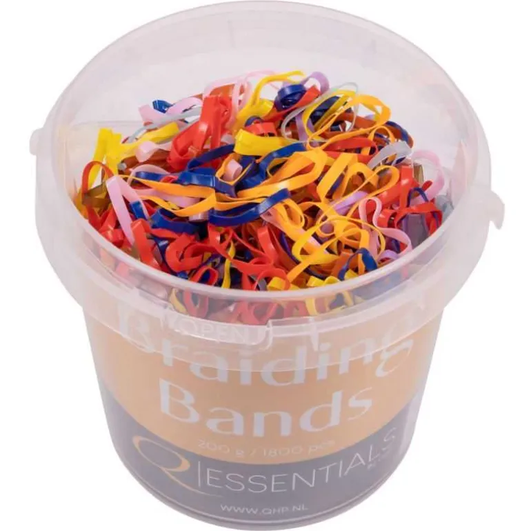 Seau d'élastiques plats à natter Q-Essentials
